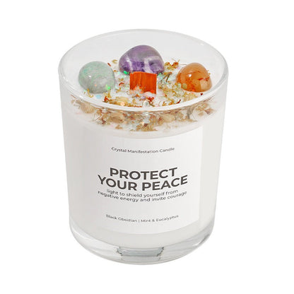 Sheehas Meditation and Prayer Crystal Energy Aromatherapy Candle - Peace of Body and Mind