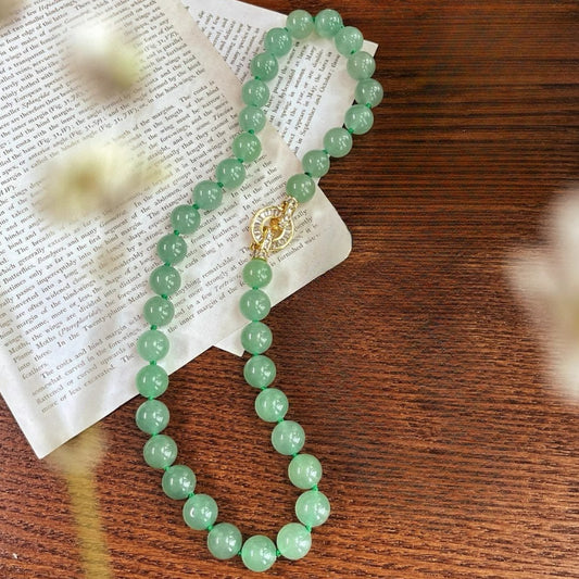 Natural Aventurine Crystal Healing Retro Necklace
