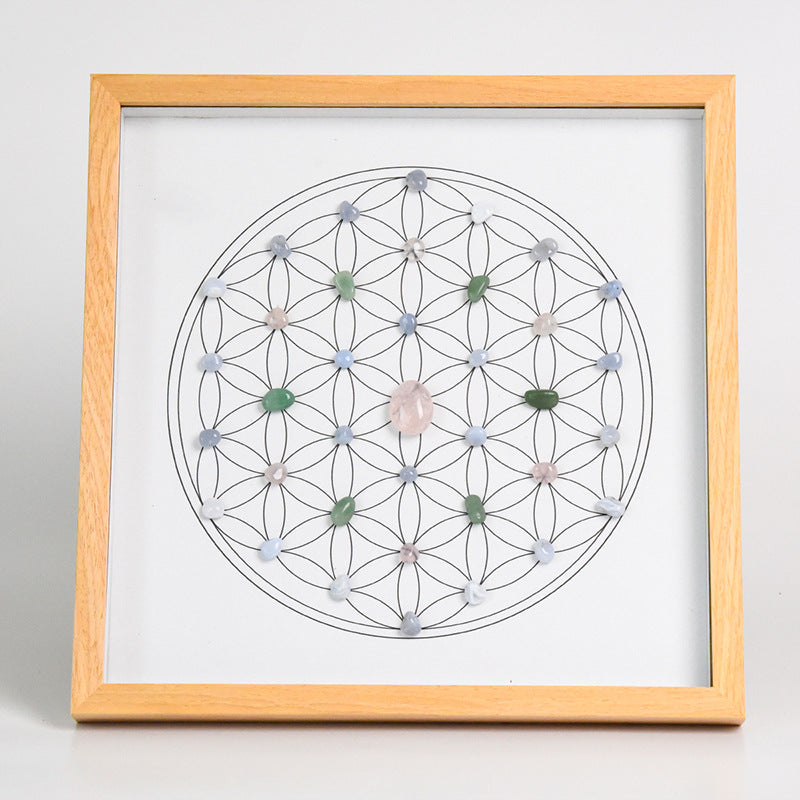 Sheehas Energy Healing Crystal Array Photo Frame - Array Protection (12.6"* 12.6")
