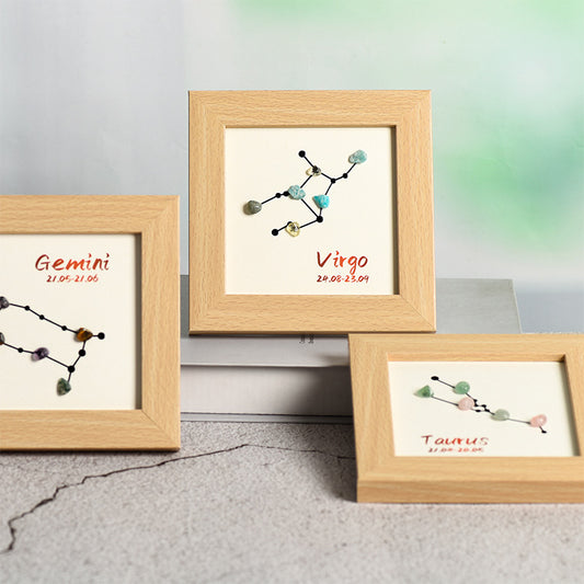 Sheehas Zodiac Crystal Raw Stone Photo Frame - Zodiac Resonance