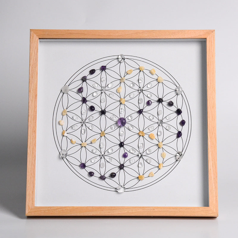 Sheehas Energy Healing Crystal Array Photo Frame - Array Protection (12.6"* 12.6")
