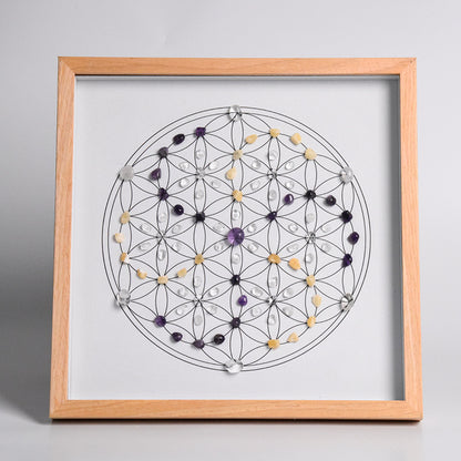 Sheehas Energy Healing Crystal Array Photo Frame - Array Protection (12.6"* 12.6")