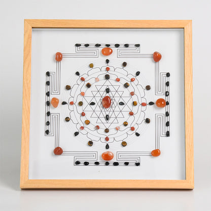 Sheehas Energy Healing Crystal Array Photo Frame - Array Protection (12.6"* 12.6")