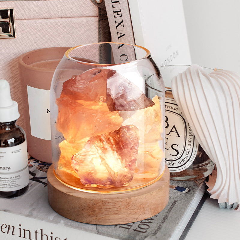 Sheehas Feng Shui Fireless Crystal Aromatherapy Diffusion Stone Night Light - Absorbs Wealth and Enhances Energy