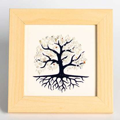 Mosaïque murale en cristal Arbre de vie - Fait main avec des cristaux de guérison