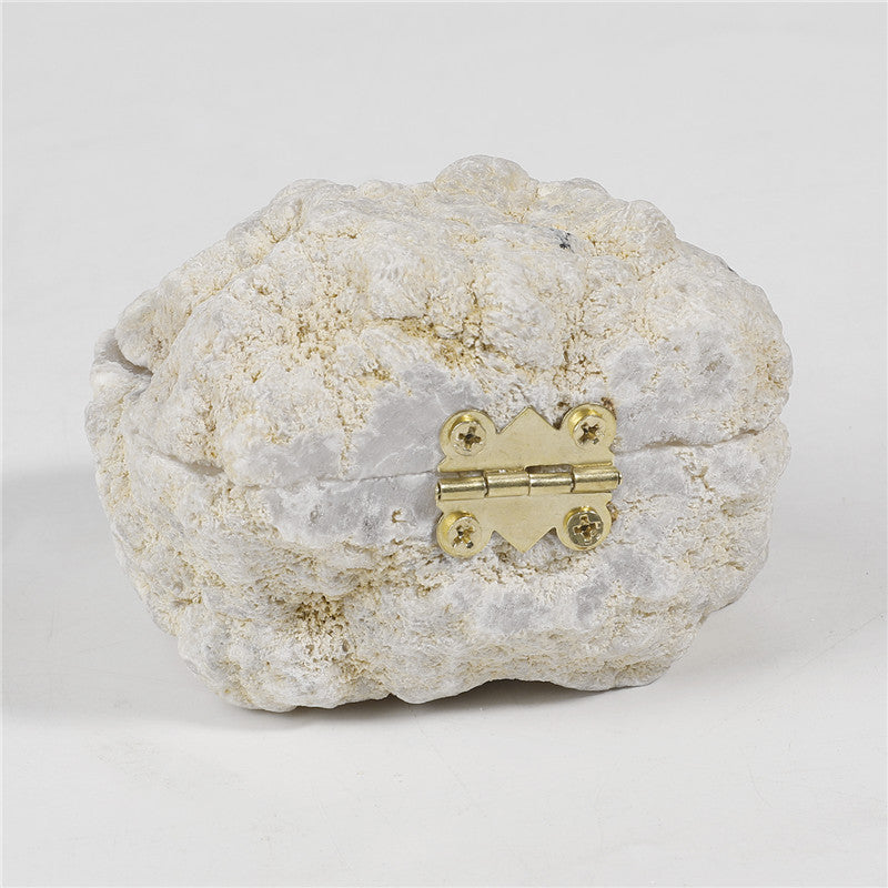 Bol en géode d'agate blanche – Cristal brut scintillant pour la prospérité et l'énergie positive