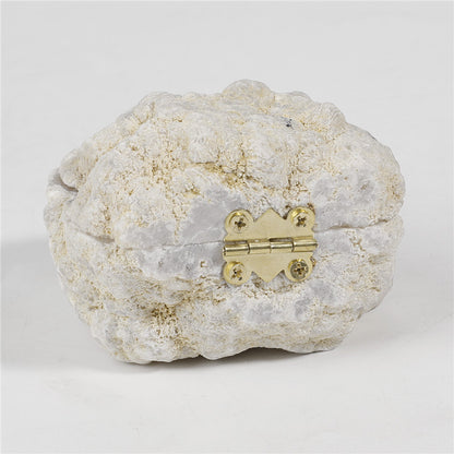 Bol en géode d'agate blanche – Cristal brut scintillant pour la prospérité et l'énergie positive