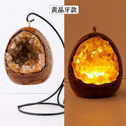Dinosaur Egg Crystal Raw Stone Night Light
