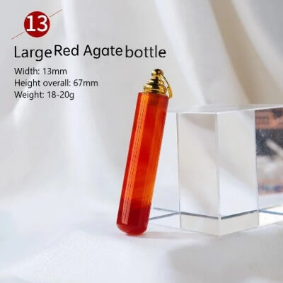 Sheehas Feng Shui Agate Raw Stone Essential Oil Bottle Wishing Pendant