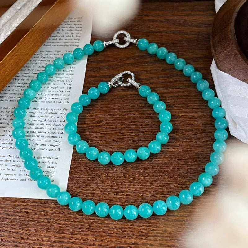 Natural Amazonite Chakra Healing Jewelry Set