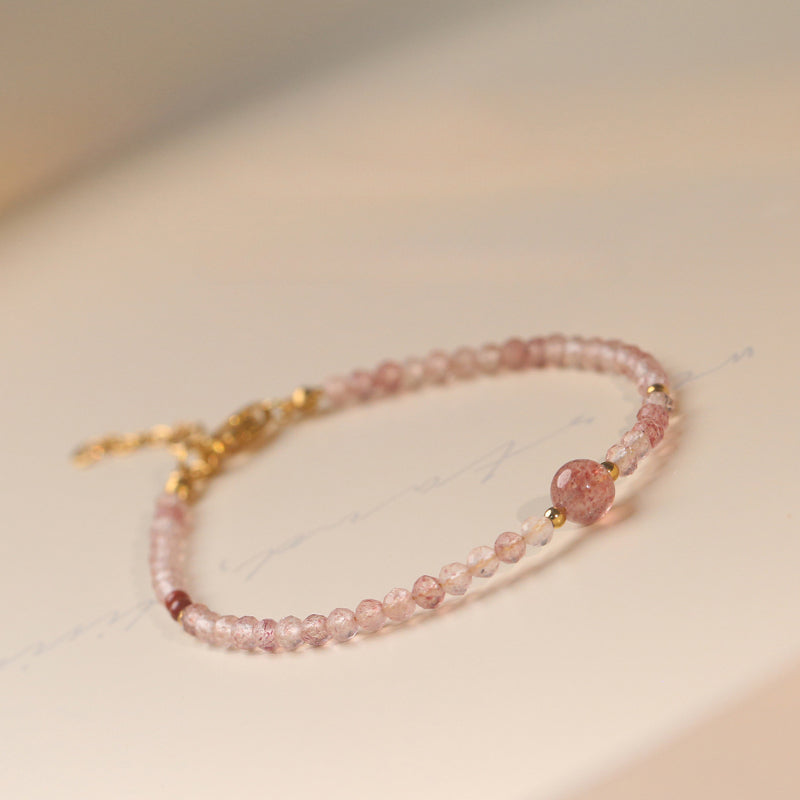 Sheehas Feng Shui Natural Crystal 18K Gold-plated Adjustable Stackable Bracelet: Improve Your Luck