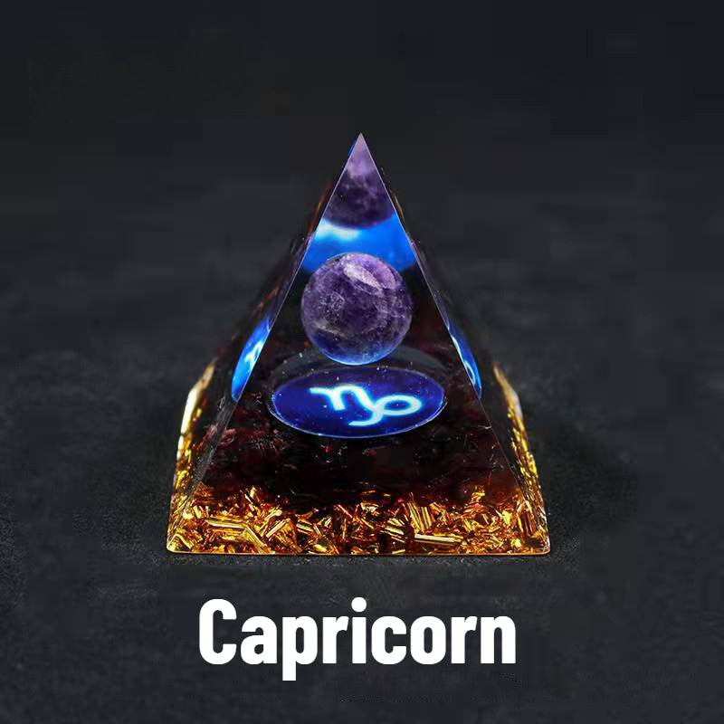 Sheehas Zodiac Crystal Pyramid | Astrological Energy Amplifier for the Twelve Zodiac Signs