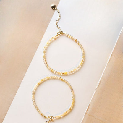 Sheehas Feng Shui Natural Golden Rutilated Quartz Adjustable Wealth-attracting Bracelet