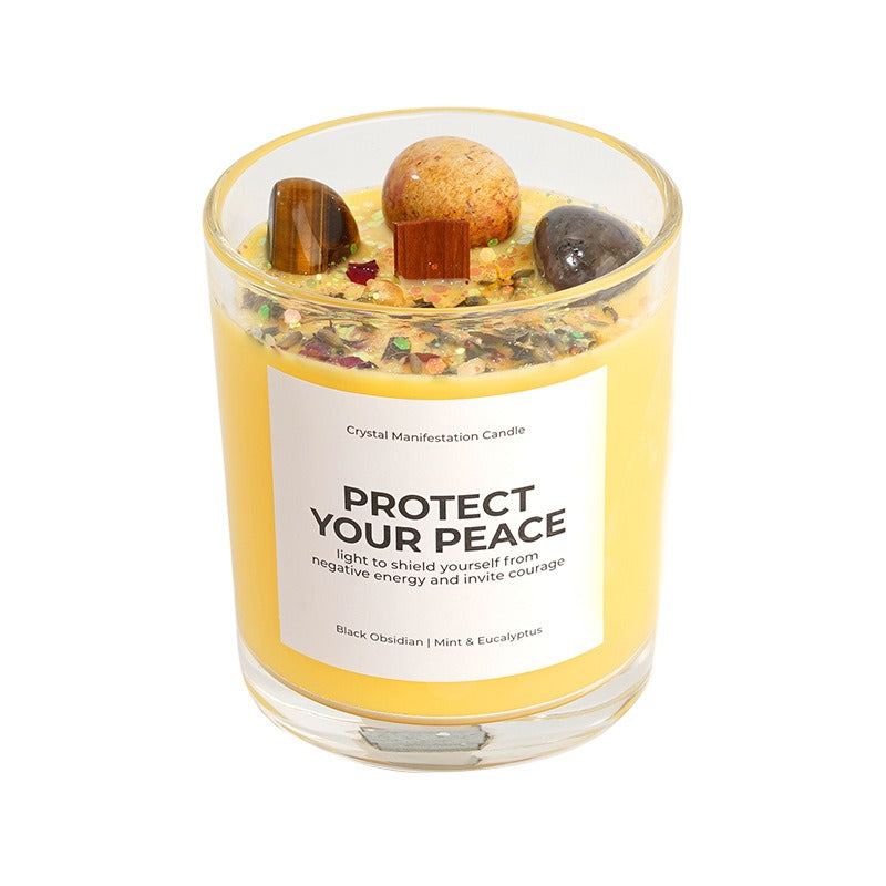 Sheehas Meditation and Prayer Crystal Energy Aromatherapy Candle - Peace of Body and Mind