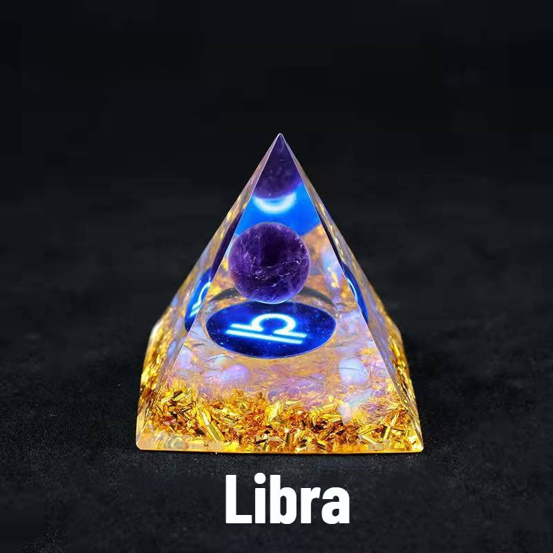 Sheehas Zodiac Crystal Pyramid | Astrological Energy Amplifier for the Twelve Zodiac Signs