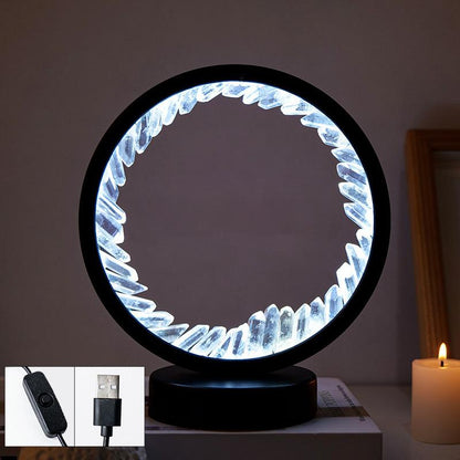 Sheehas Feng Shui Healing Natural Crystal Raw Stone Essence Halo Night Light