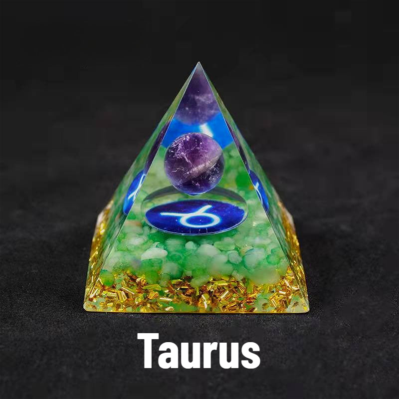 Sheehas Zodiac Crystal Pyramid | Astrological Energy Amplifier for the Twelve Zodiac Signs