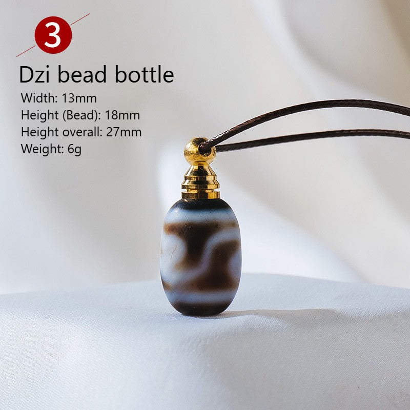 Sheehas Feng Shui Agate Raw Stone Essential Oil Bottle Wishing Pendant