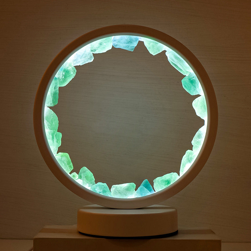 Sheehas Feng Shui Healing Natural Crystal Raw Stone Essence Halo Night Light