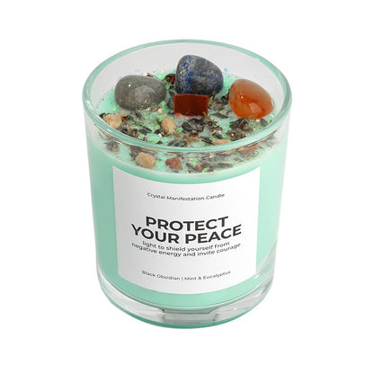 Sheehas Meditation and Prayer Crystal Energy Aromatherapy Candle - Peace of Body and Mind