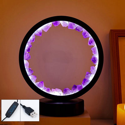 Sheehas Feng Shui Healing Natural Crystal Raw Stone Essence Halo Night Light
