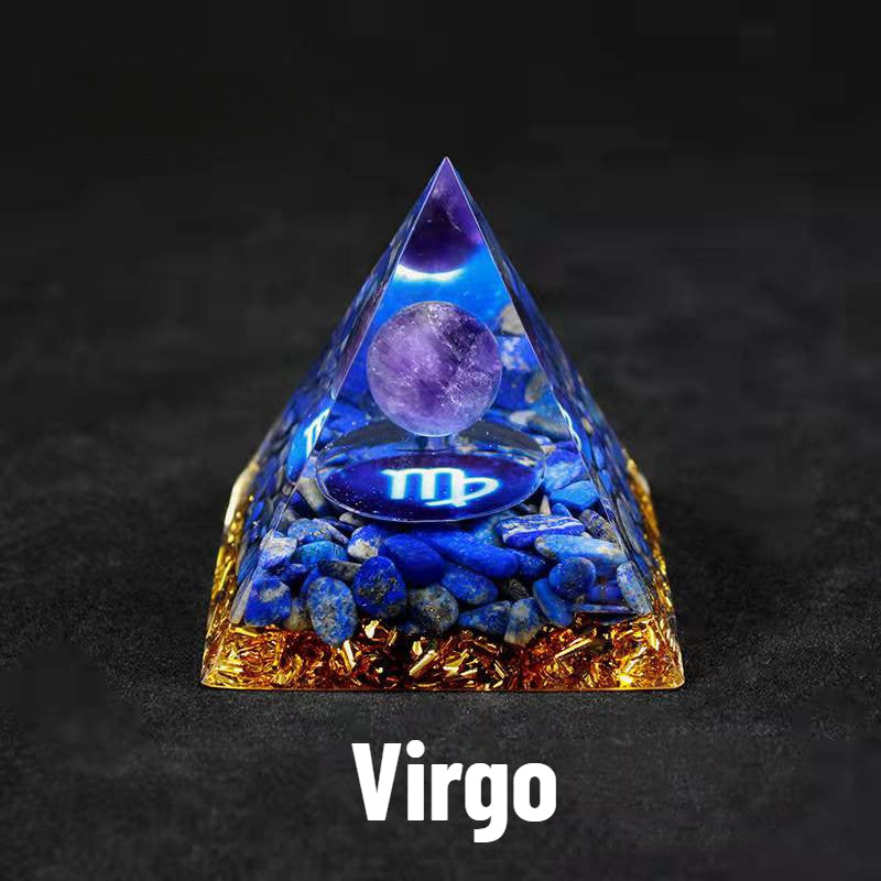 Sheehas Zodiac Crystal Pyramid | Astrological Energy Amplifier for the Twelve Zodiac Signs