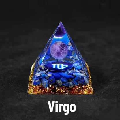 Sheehas Zodiac Crystal Pyramid | Astrological Energy Amplifier for the Twelve Zodiac Signs