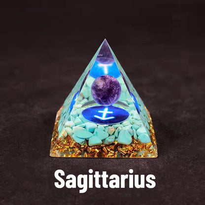 Sheehas Zodiac Crystal Pyramid | Astrological Energy Amplifier for the Twelve Zodiac Signs