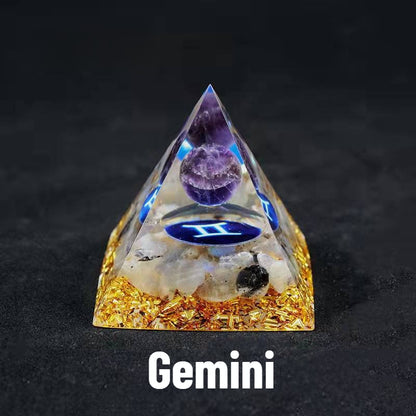 Sheehas Zodiac Crystal Pyramid | Astrological Energy Amplifier for the Twelve Zodiac Signs