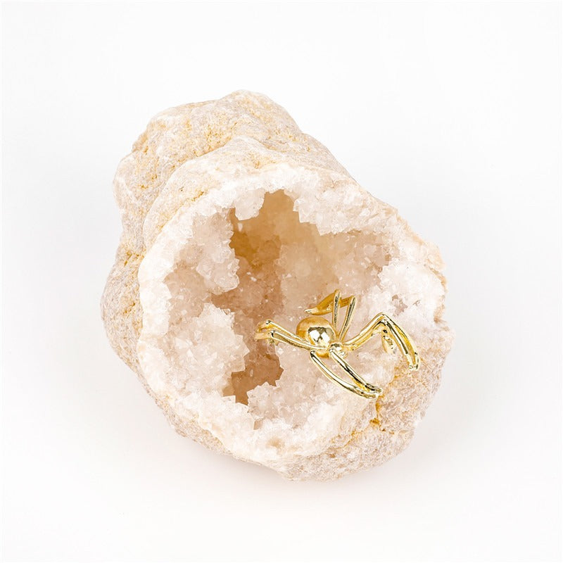 Unique White Agate Geode Embellished with Spider - A Beacon of Abundant Wealth