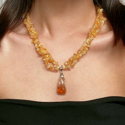 Natural Citrine Multi-layer Maillard-style Necklace by Sheehas