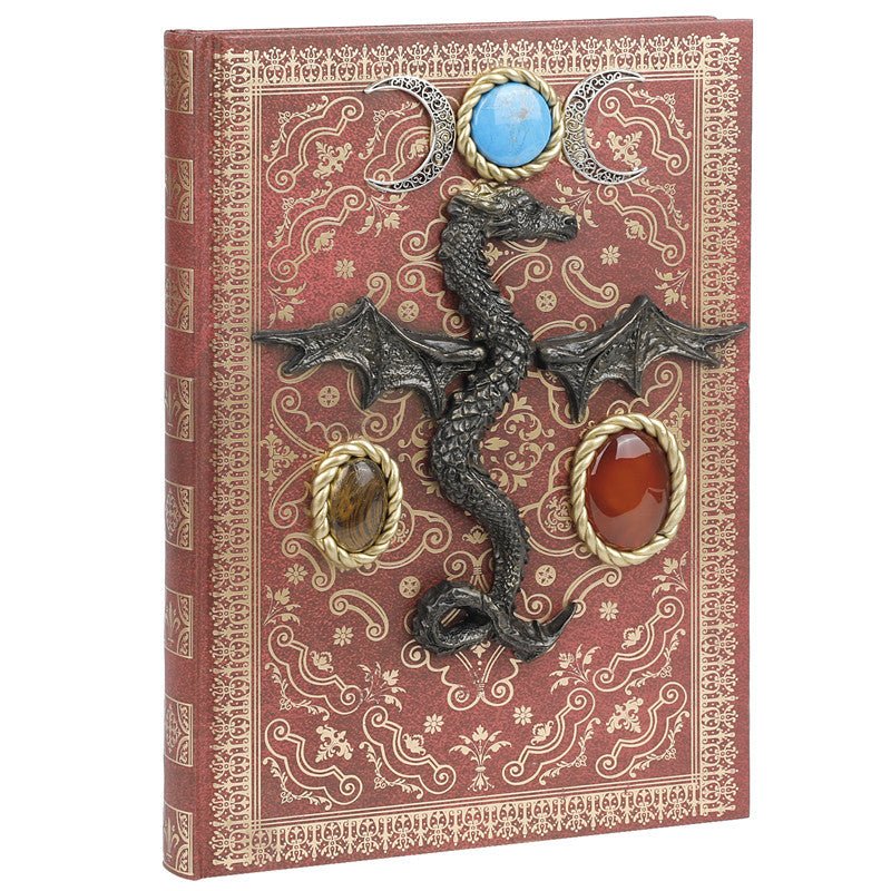 Sheehas Dragon - Embroidered Feng - Shui Protection Crystal Turquoise Magic Notebook 10"*7.5"*0.8" - 我的商店 - Artwork in Decor