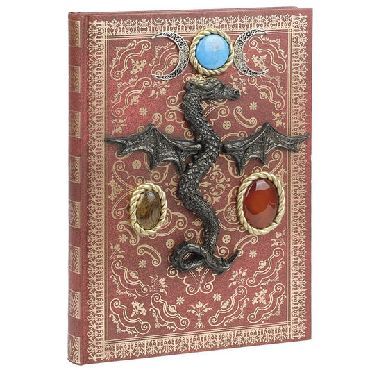 Sheehas Dragon - Embroidered Feng - Shui Protection Crystal Turquoise Magic Notebook 10"*7.5"*0.8" - 我的商店 - Artwork in Decor