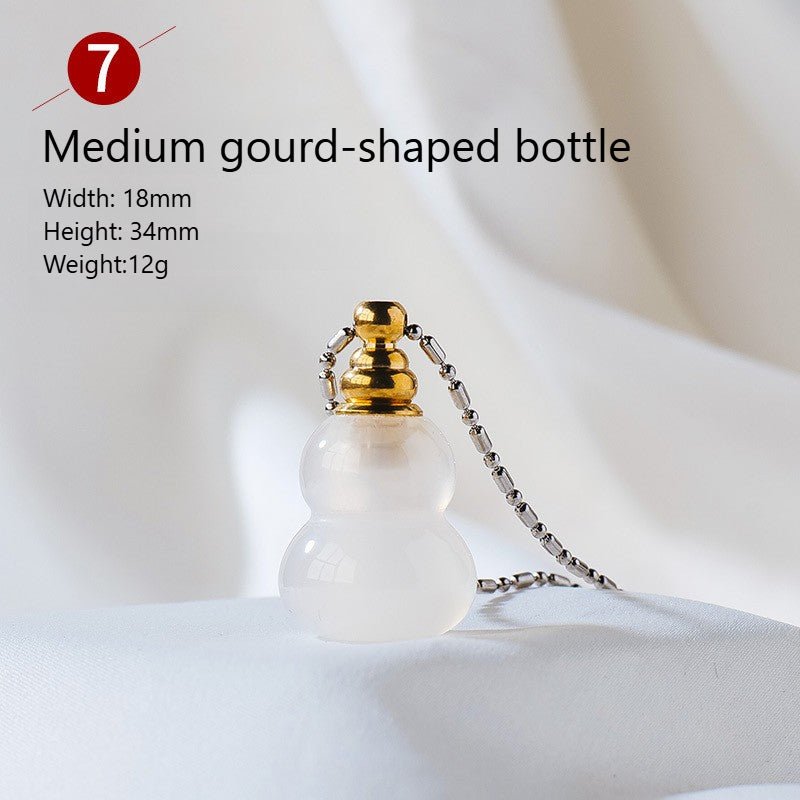 Sheehas Feng Shui Agate Raw Stone Essential Oil Bottle Wishing Pendant - 我的商店 - 
