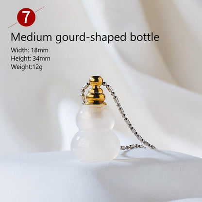 Sheehas Feng Shui Agate Raw Stone Essential Oil Bottle Wishing Pendant - 我的商店 - 