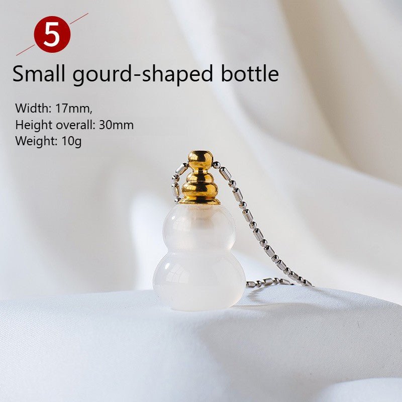 Sheehas Feng Shui Agate Raw Stone Essential Oil Bottle Wishing Pendant - 我的商店 - 