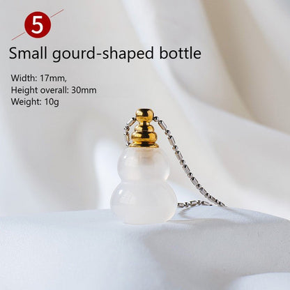 Sheehas Feng Shui Agate Raw Stone Essential Oil Bottle Wishing Pendant - 我的商店 - 