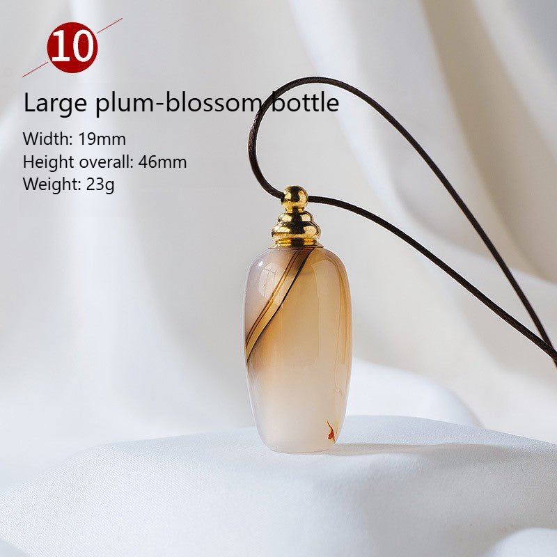 Sheehas Feng Shui Agate Raw Stone Essential Oil Bottle Wishing Pendant - 我的商店 - 