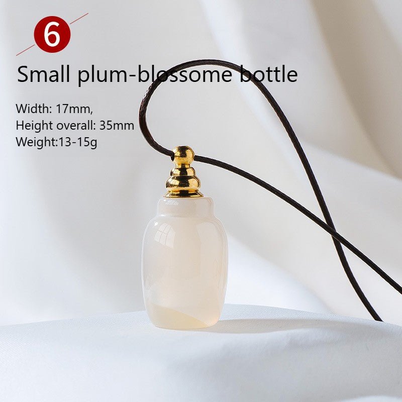 Sheehas Feng Shui Agate Raw Stone Essential Oil Bottle Wishing Pendant - 我的商店 - 