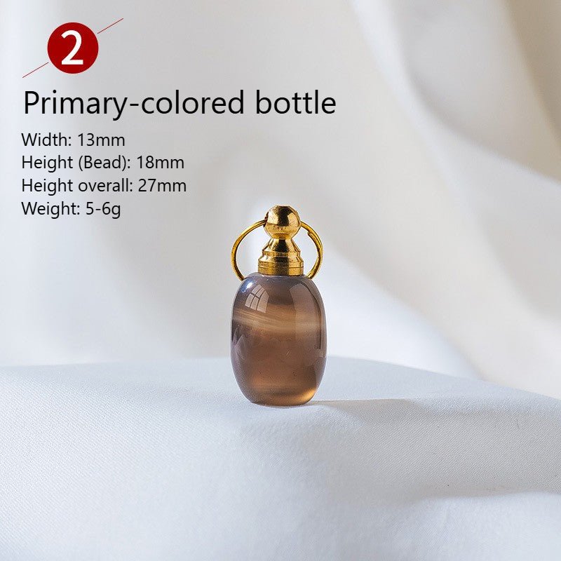 Sheehas Feng Shui Agate Raw Stone Essential Oil Bottle Wishing Pendant - 我的商店 - 