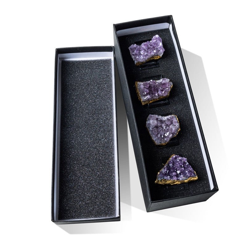 Sheehas Feng - Shui Amethyst Cluster Gold - Rimmed Napkin Rings (4 pcs) - 我的商店 - tablecloth clip
