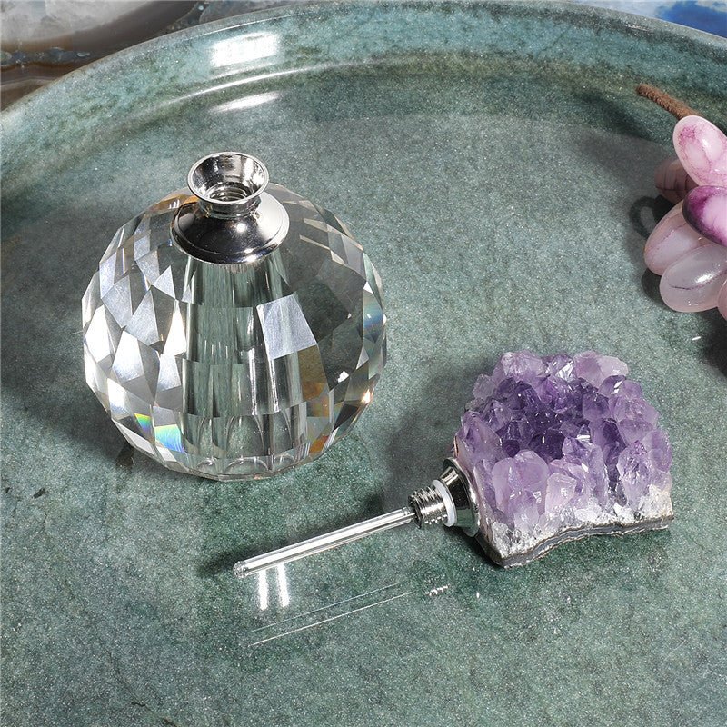 Sheehas Feng Shui Amethyst Clutster Spherical Perfume Bottle - Wisdom Enhancement - 我的商店 - 