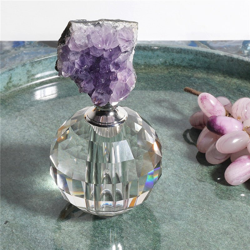 Sheehas Feng Shui Amethyst Clutster Spherical Perfume Bottle - Wisdom Enhancement - 我的商店 - 