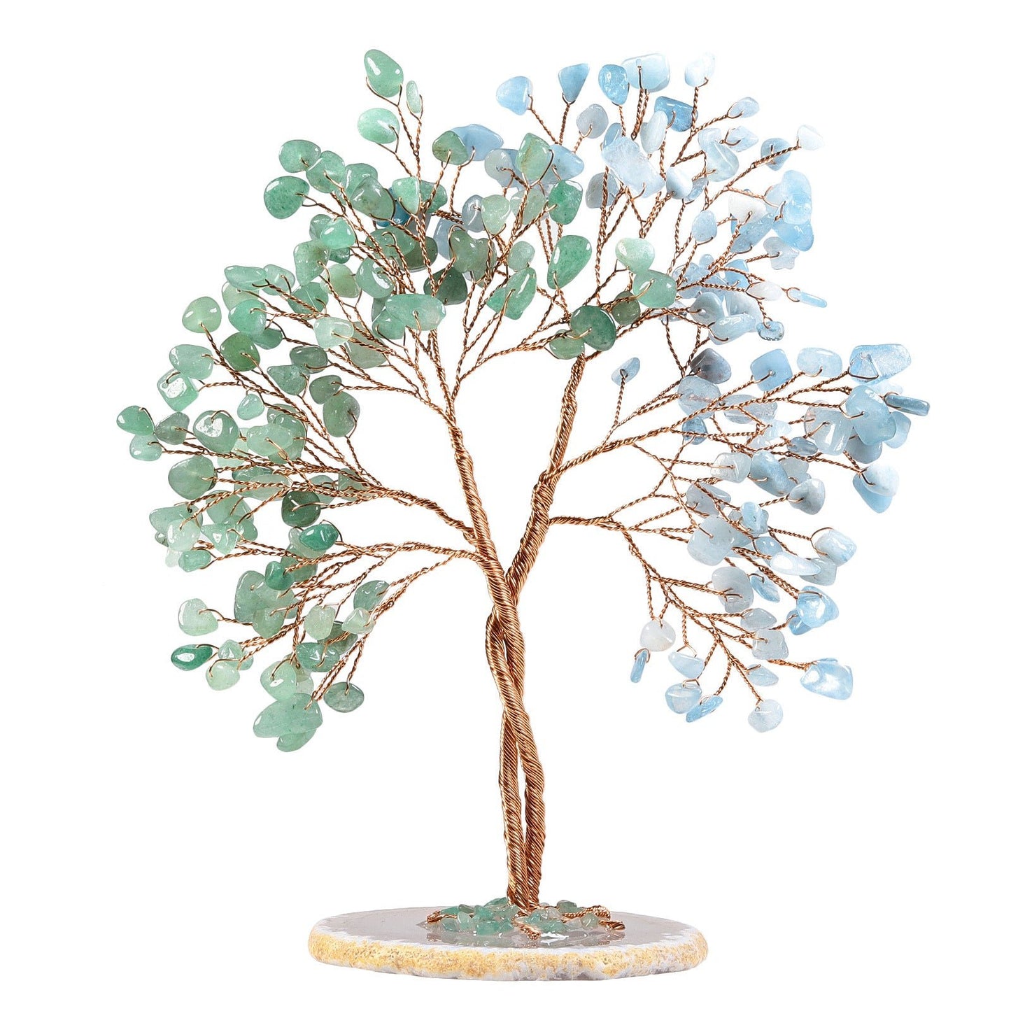 Sheehas Feng Shui Crystal Money Tree of Life with Natural Agate Slice Base - 我的商店 - 