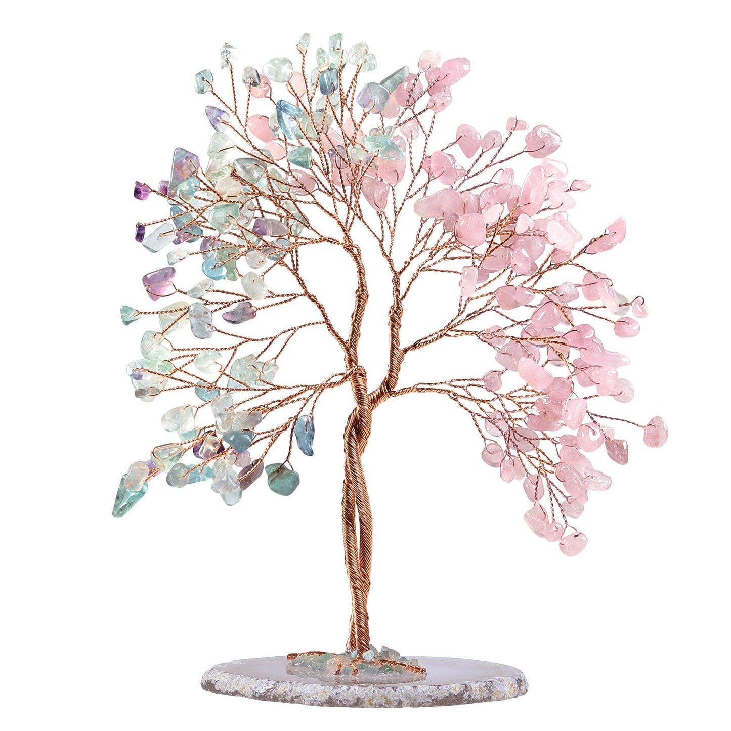 Sheehas Feng Shui Crystal Money Tree of Life with Natural Agate Slice Base - 我的商店 - 