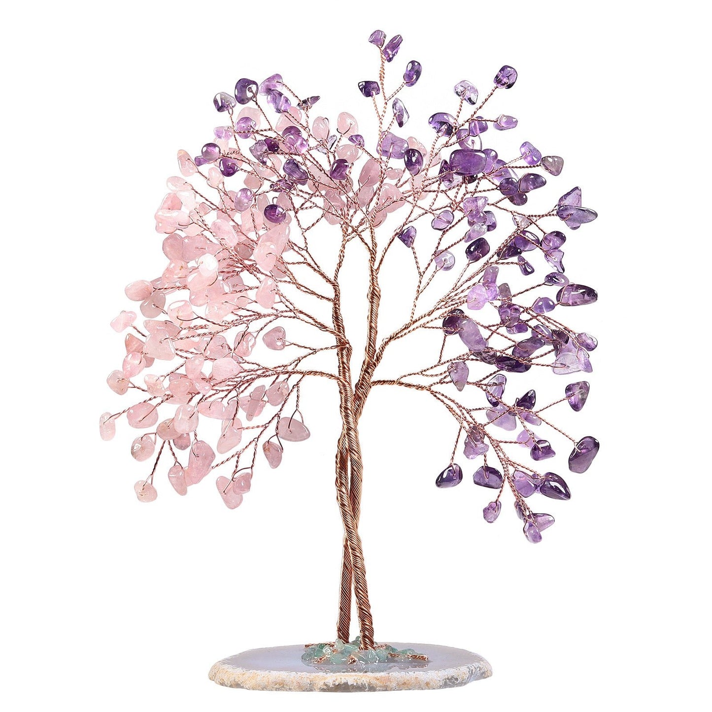 Sheehas Feng Shui Crystal Money Tree of Life with Natural Agate Slice Base - 我的商店 - 