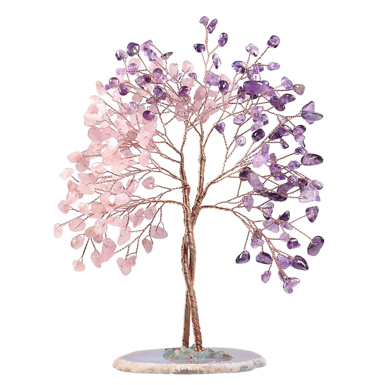 Sheehas Feng Shui Crystal Money Tree of Life with Natural Agate Slice Base - 我的商店 - 