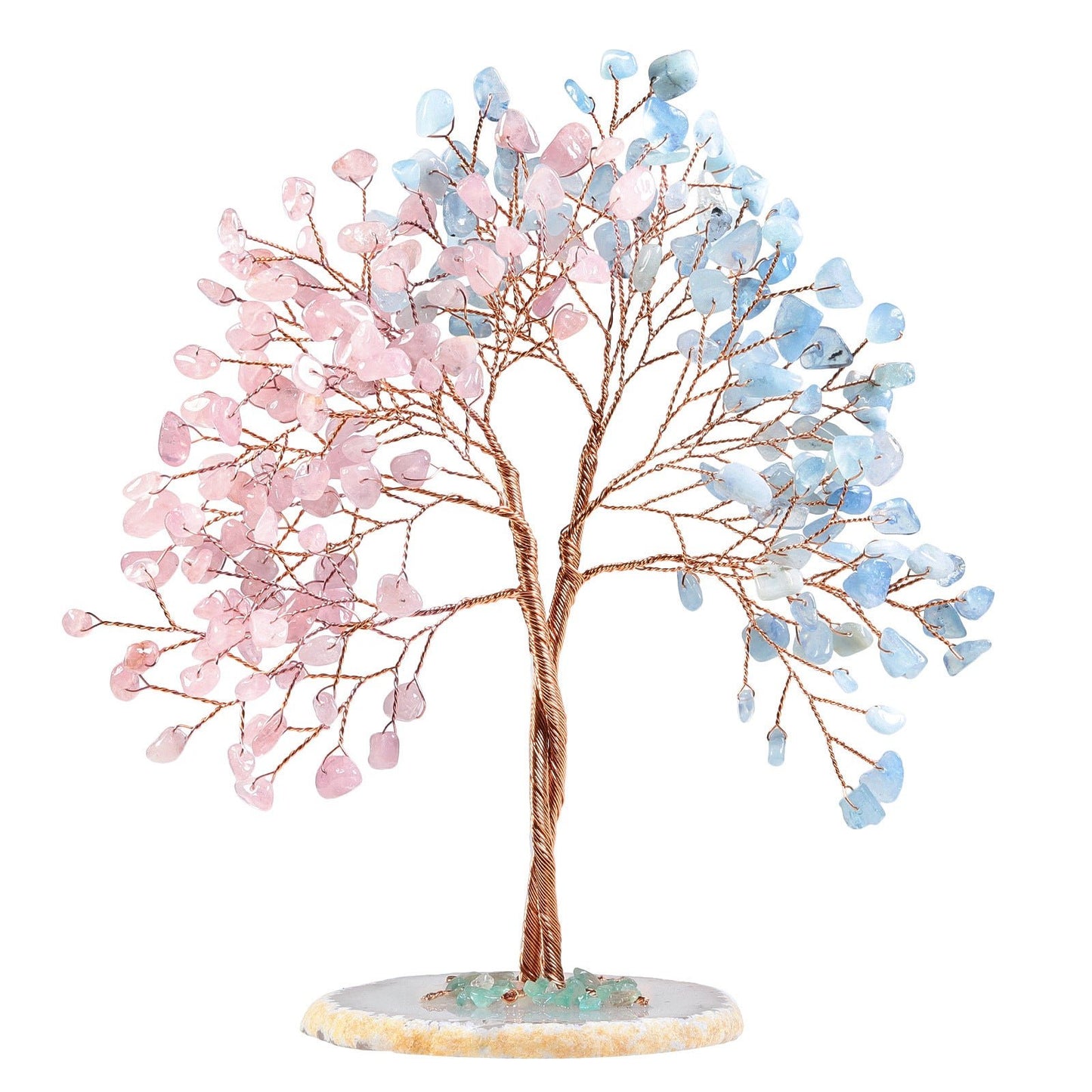 Sheehas Feng Shui Crystal Money Tree of Life with Natural Agate Slice Base - 我的商店 - 