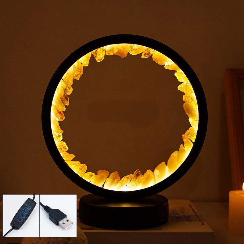 Sheehas Feng Shui Healing Natural Crystal Raw Stone Essence Halo Night Light - 我的商店 - 