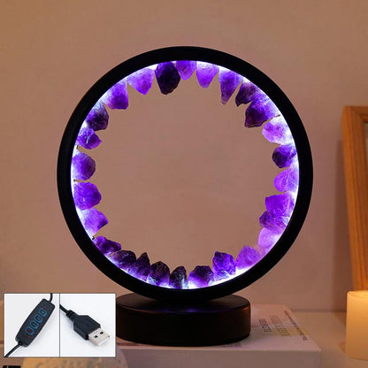 Sheehas Feng Shui Healing Natural Crystal Raw Stone Essence Halo Night Light - 我的商店 - 